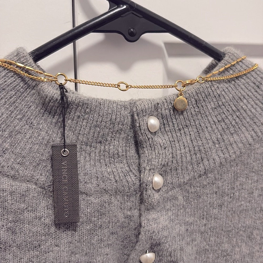 NWT [Vince Camuto] Iridescent Gemstone Dual Strand Gold Chain Pendant Necklace - Picture 9 of 10